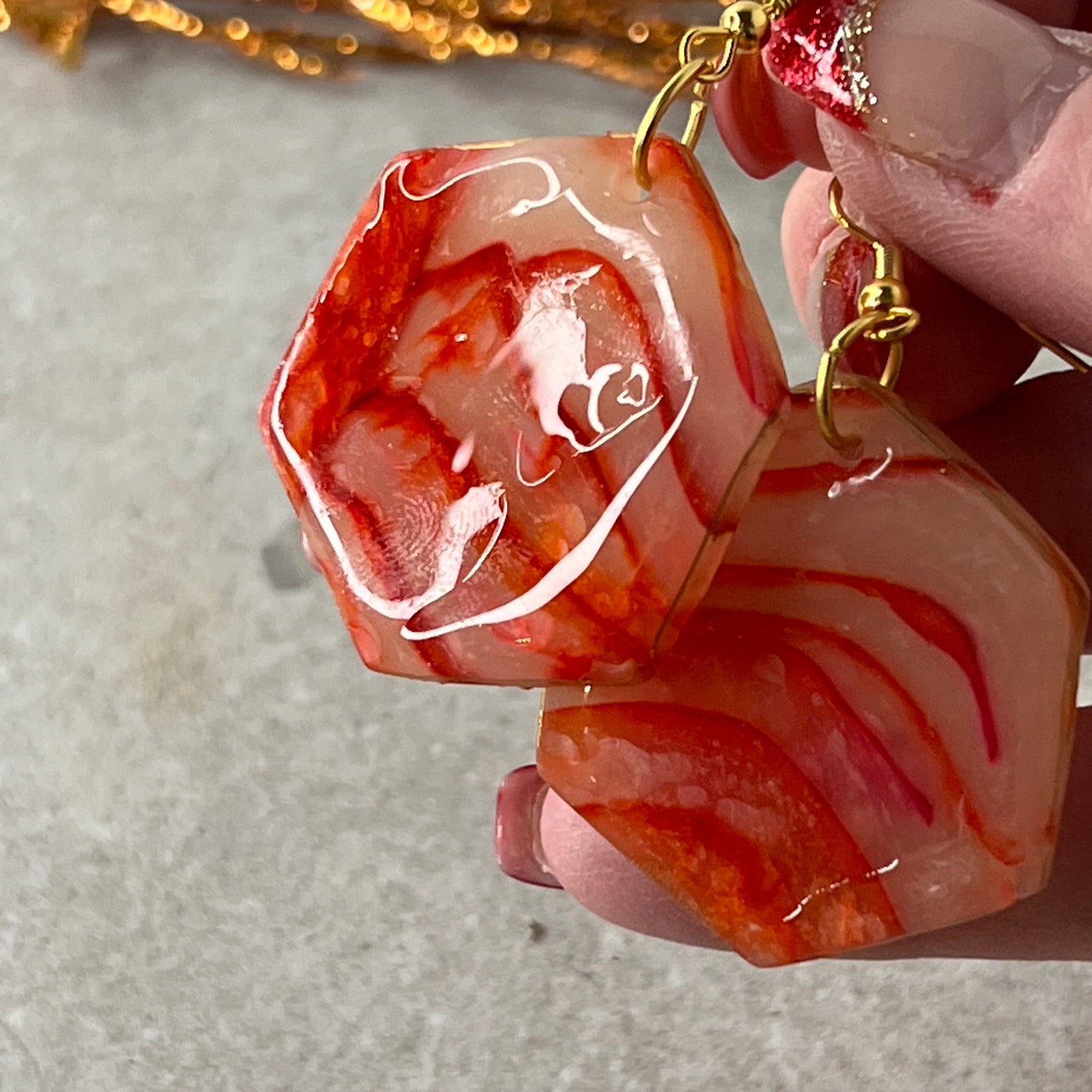 Hexagon Dangle Earrings