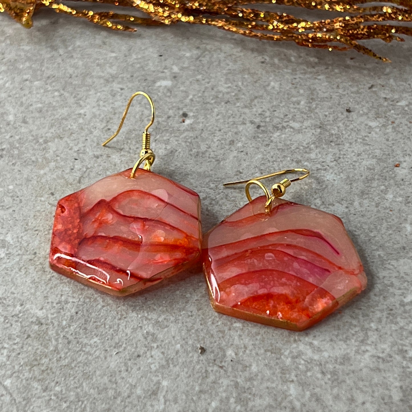 Hexagon Dangle Earrings