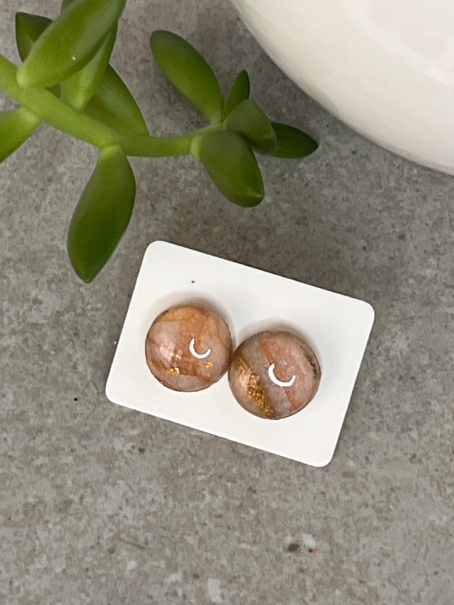 Small Faux Stone Stud Earrings