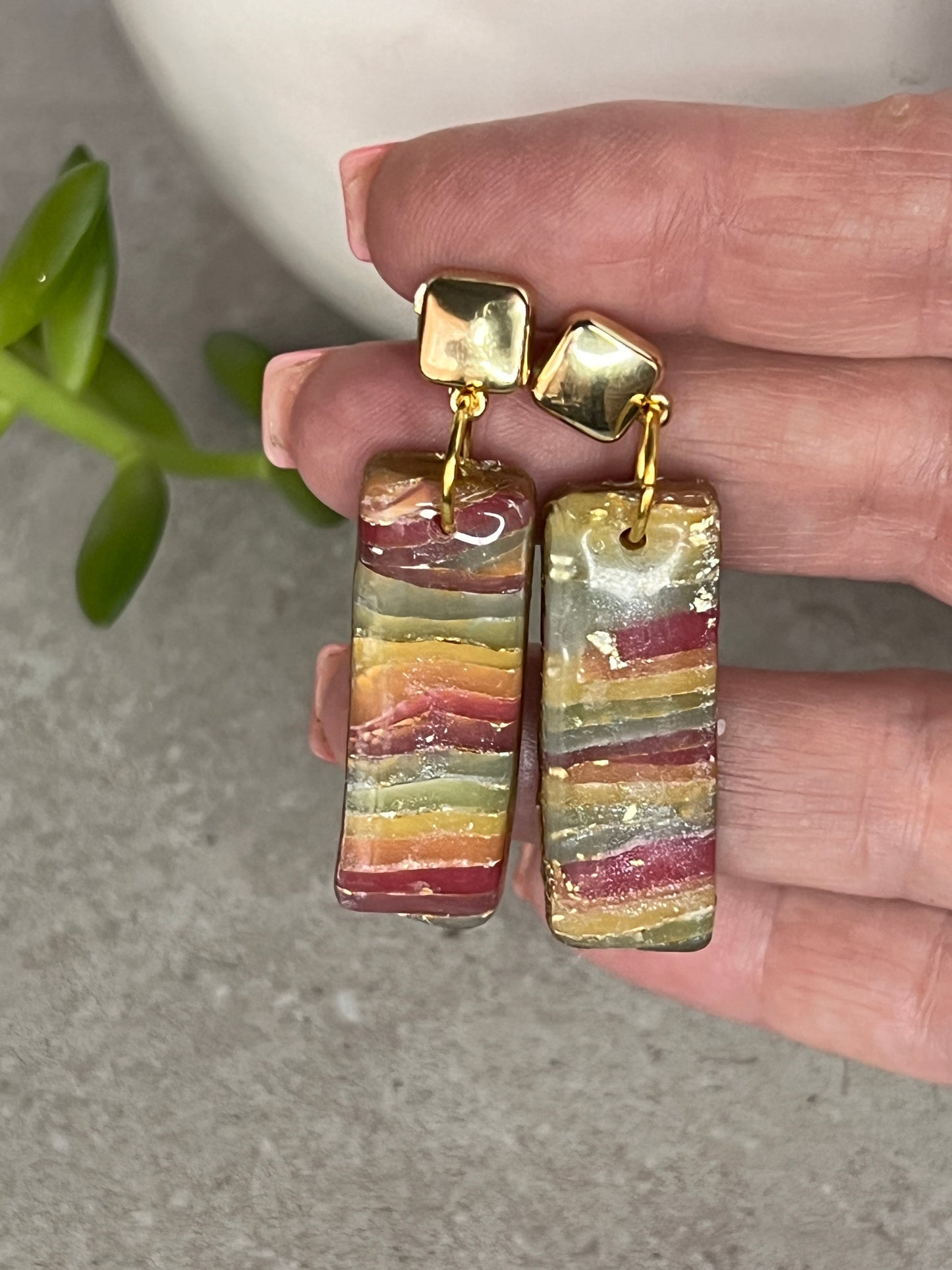 Rectangle Dangle Earrings