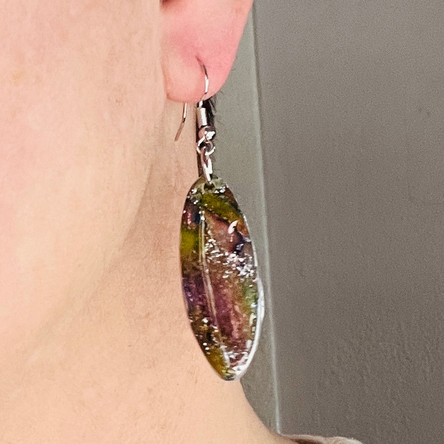 Thin Oval Dangle Earrings