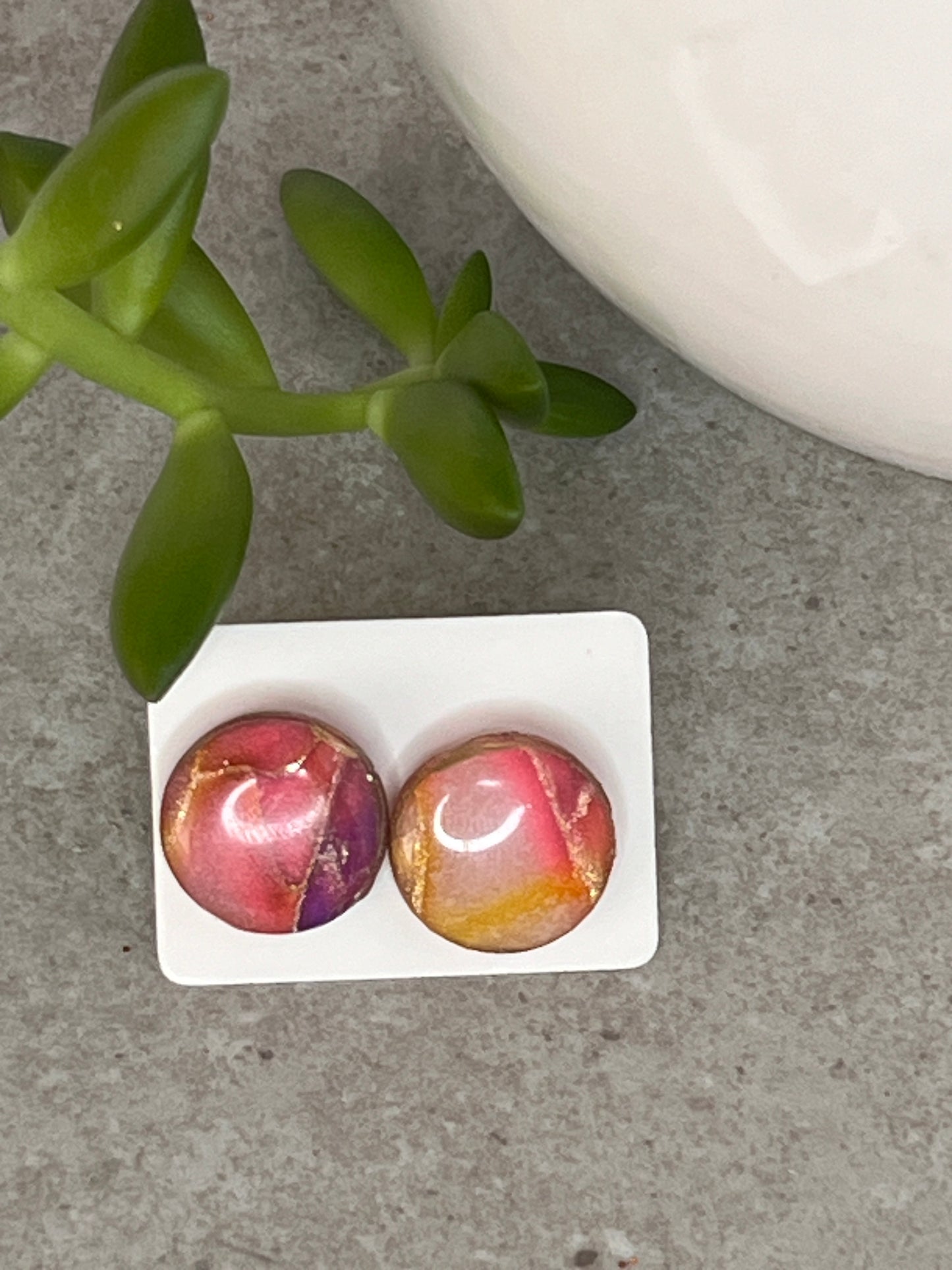 Small Faux Stone Stud Earrings