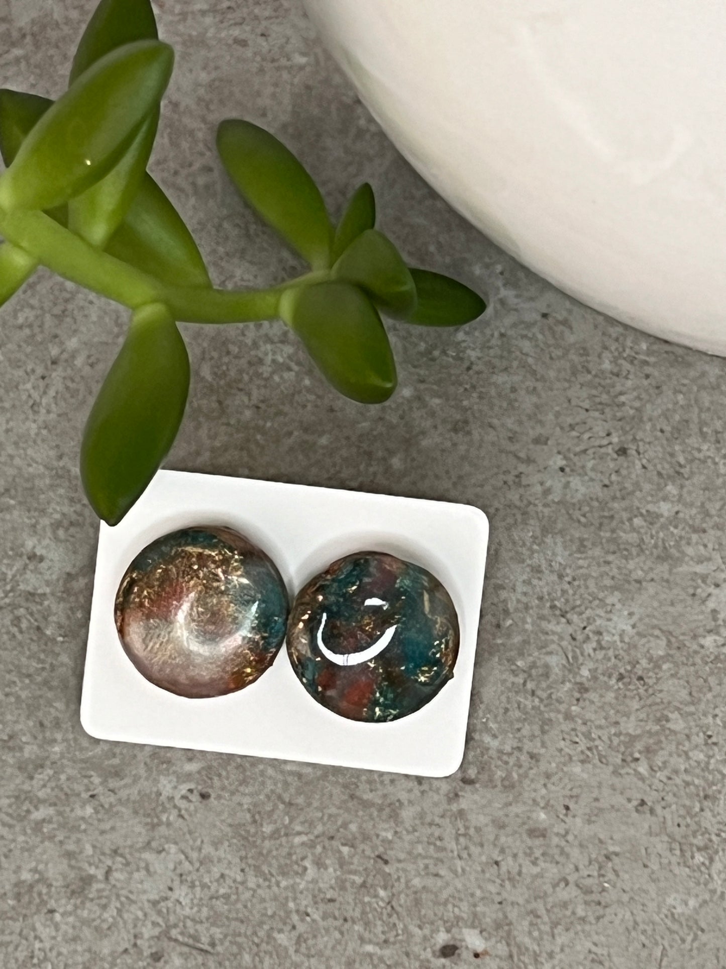 Small Faux Stone Stud Earrings