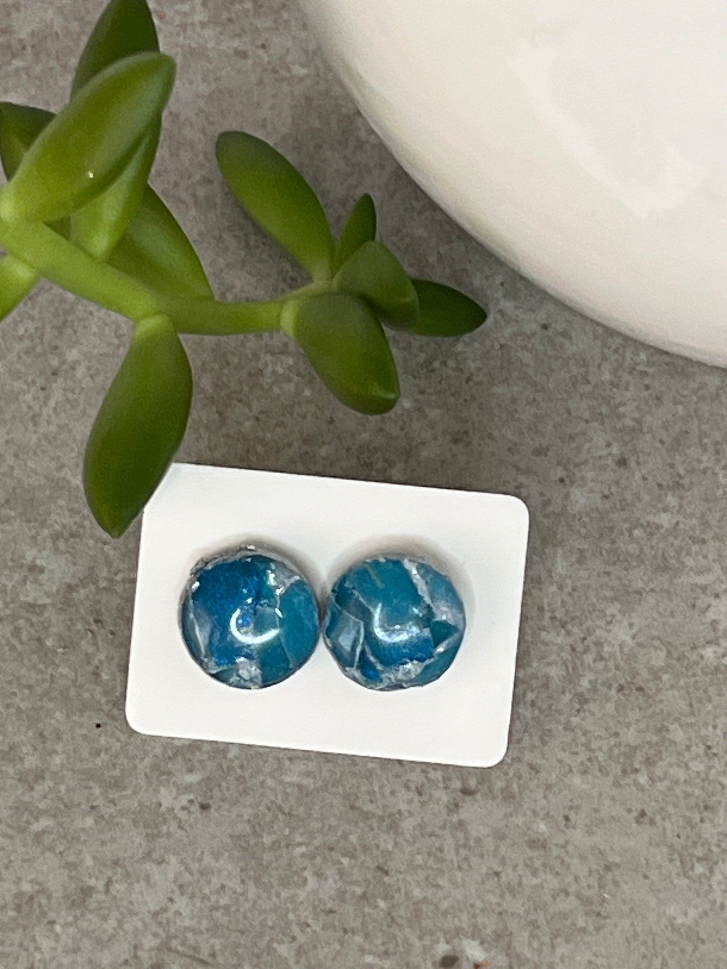 Small Faux Stone Stud Earrings