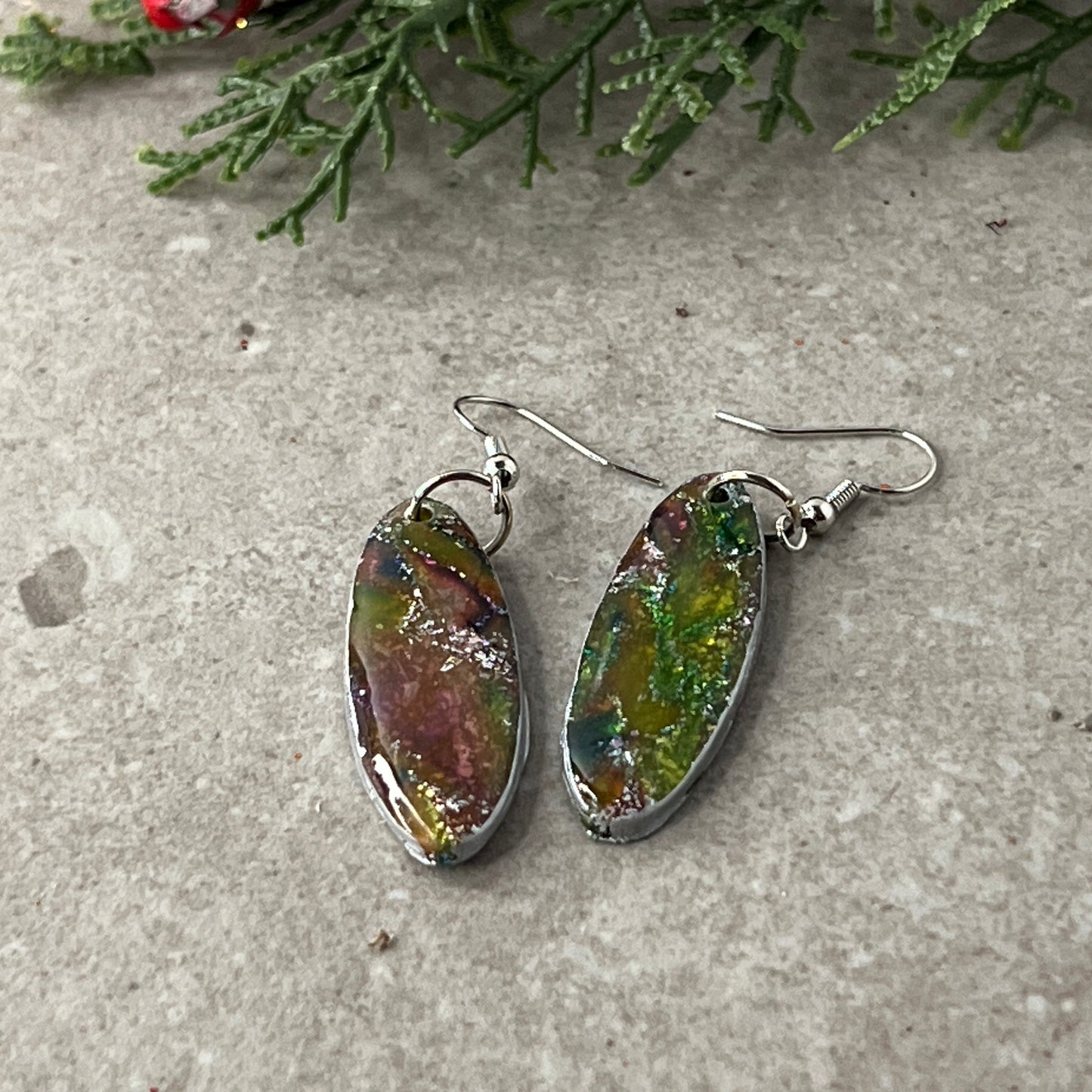 Thin Oval Dangle Earrings