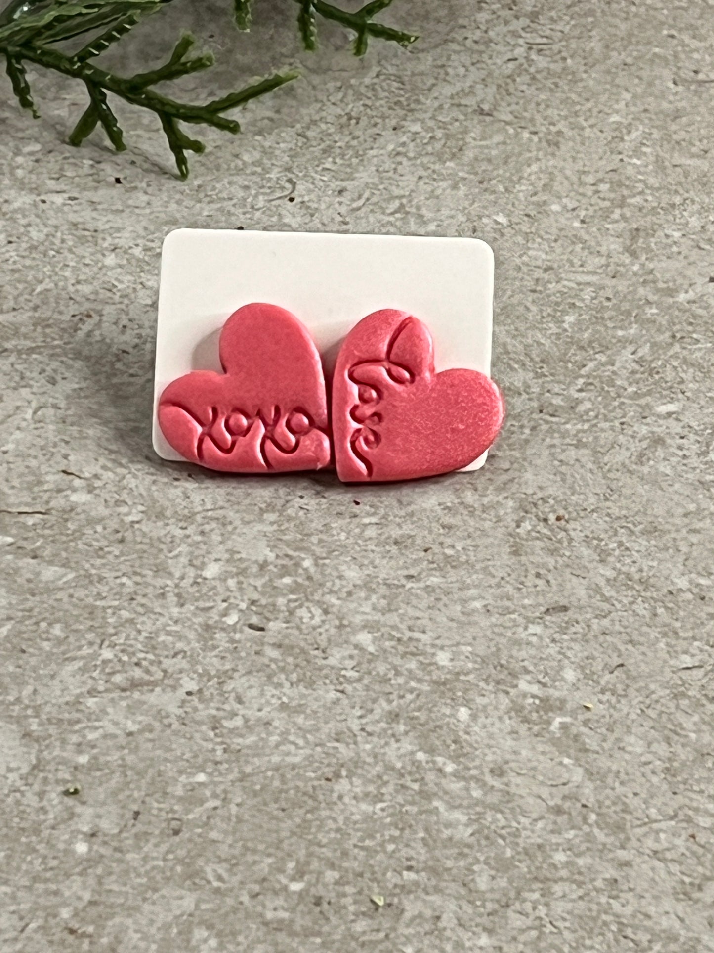 Heart Earrings with Love and XOXO