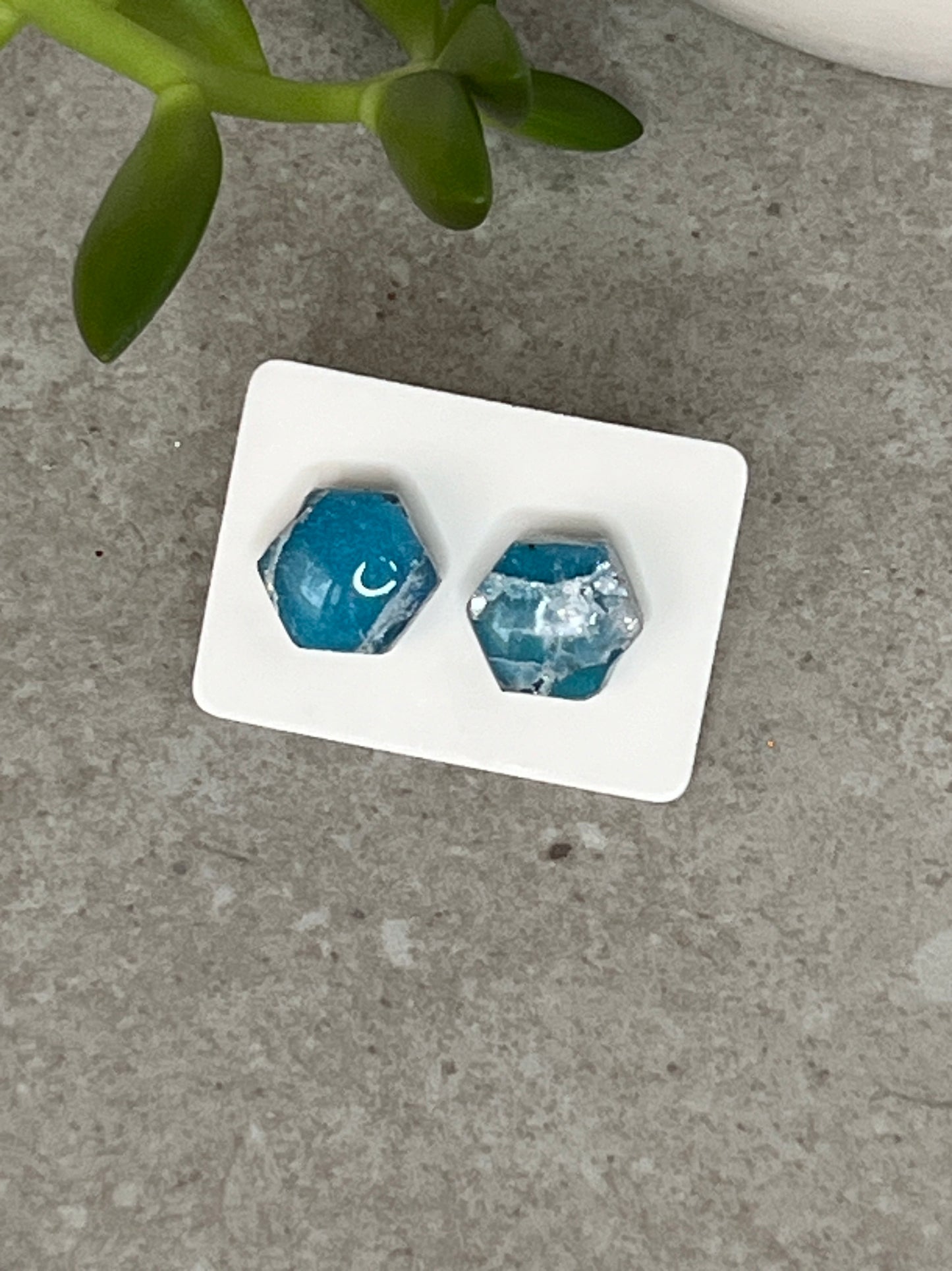 Small Faux Stone Stud Earrings