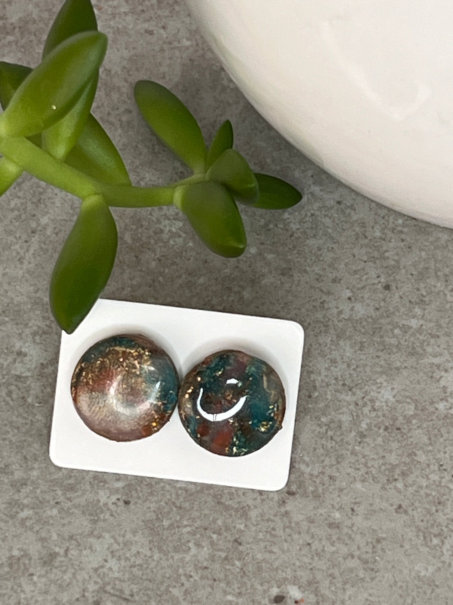 Small Faux Stone Stud Earrings