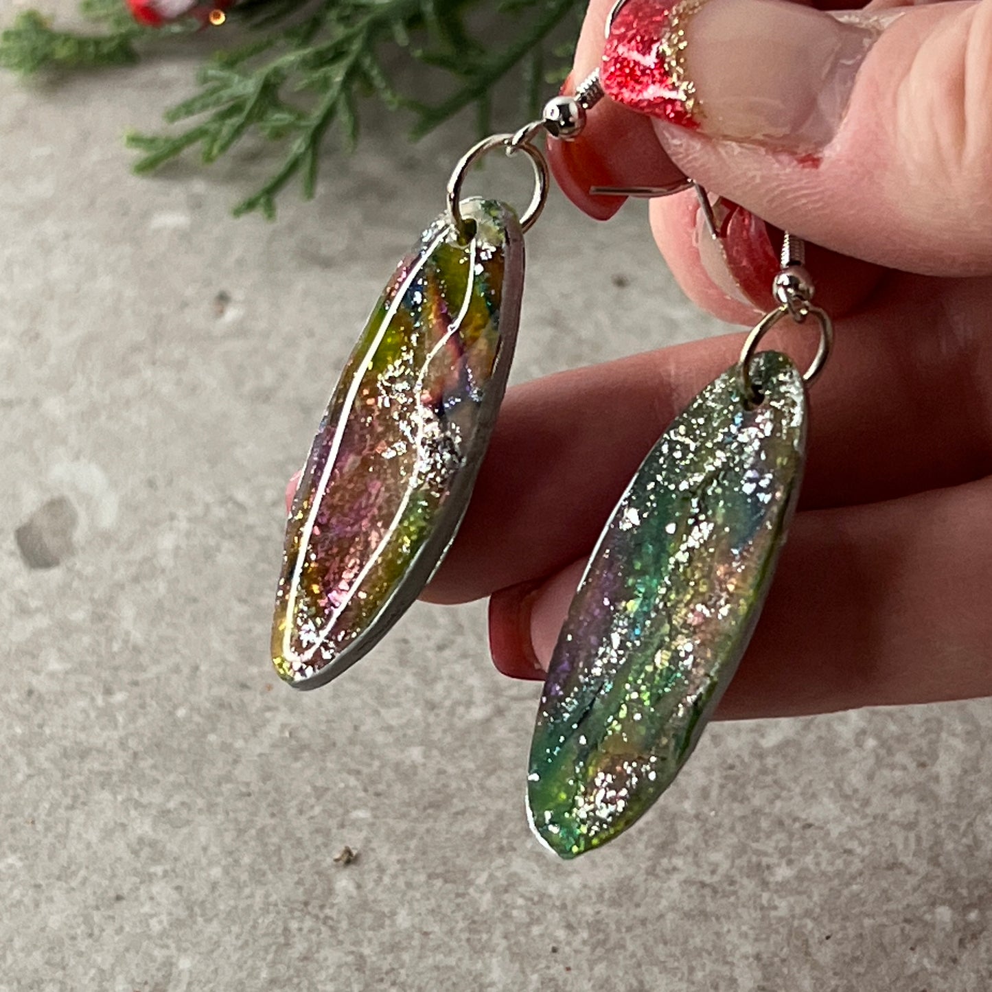 Thin Oval Dangle Earrings