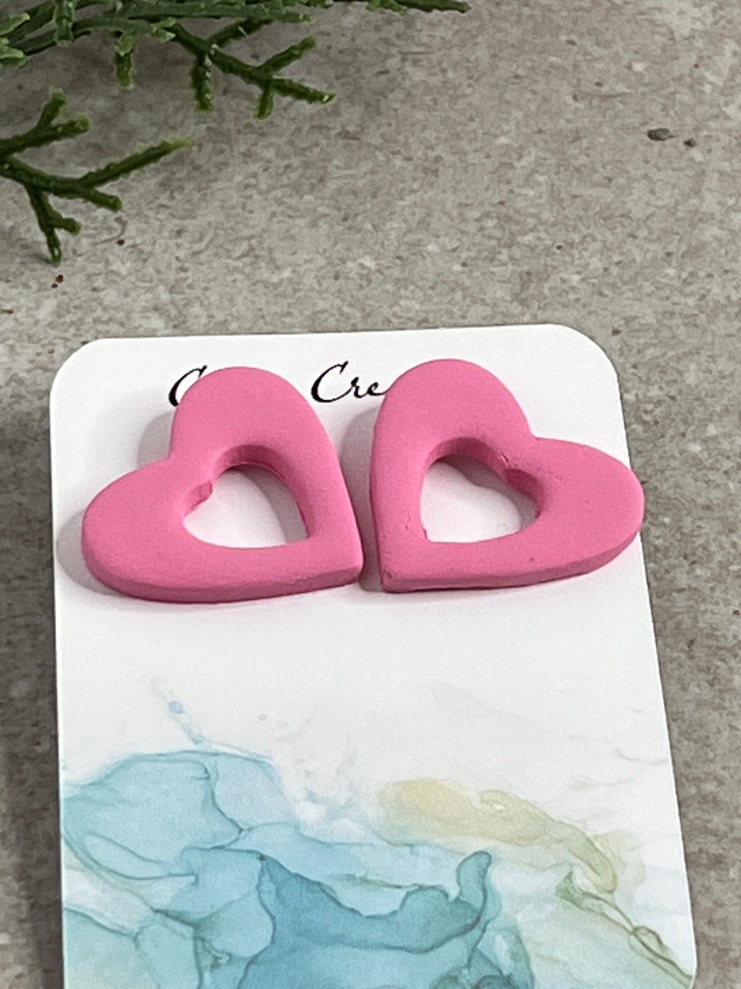 Open Heart Stud Earrings