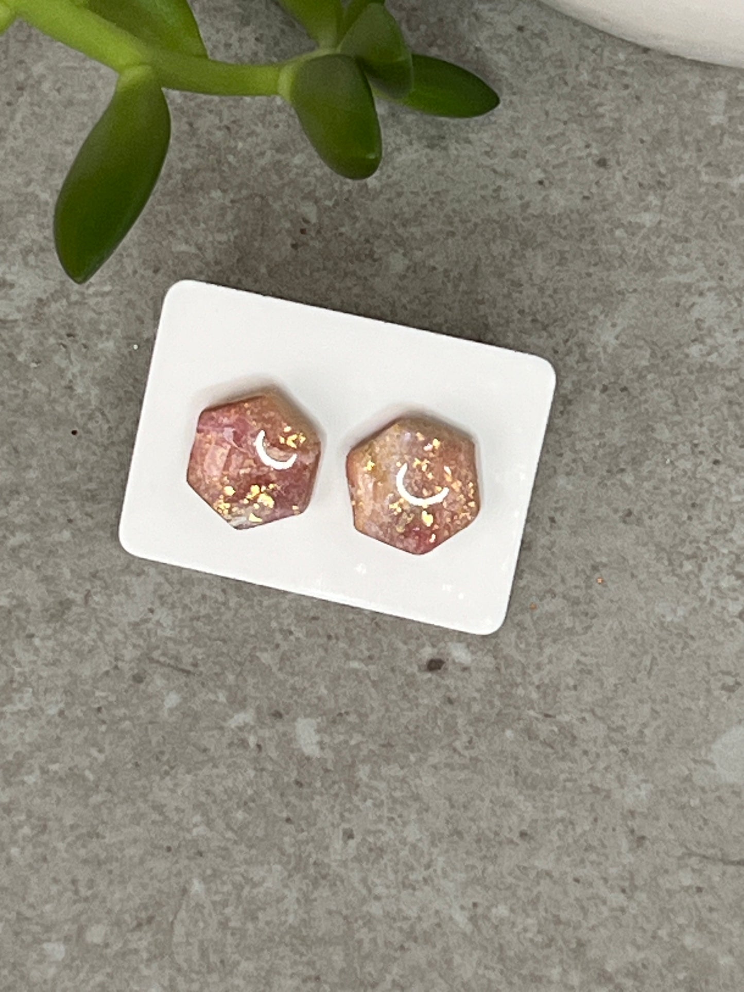 Small Faux Stone Stud Earrings