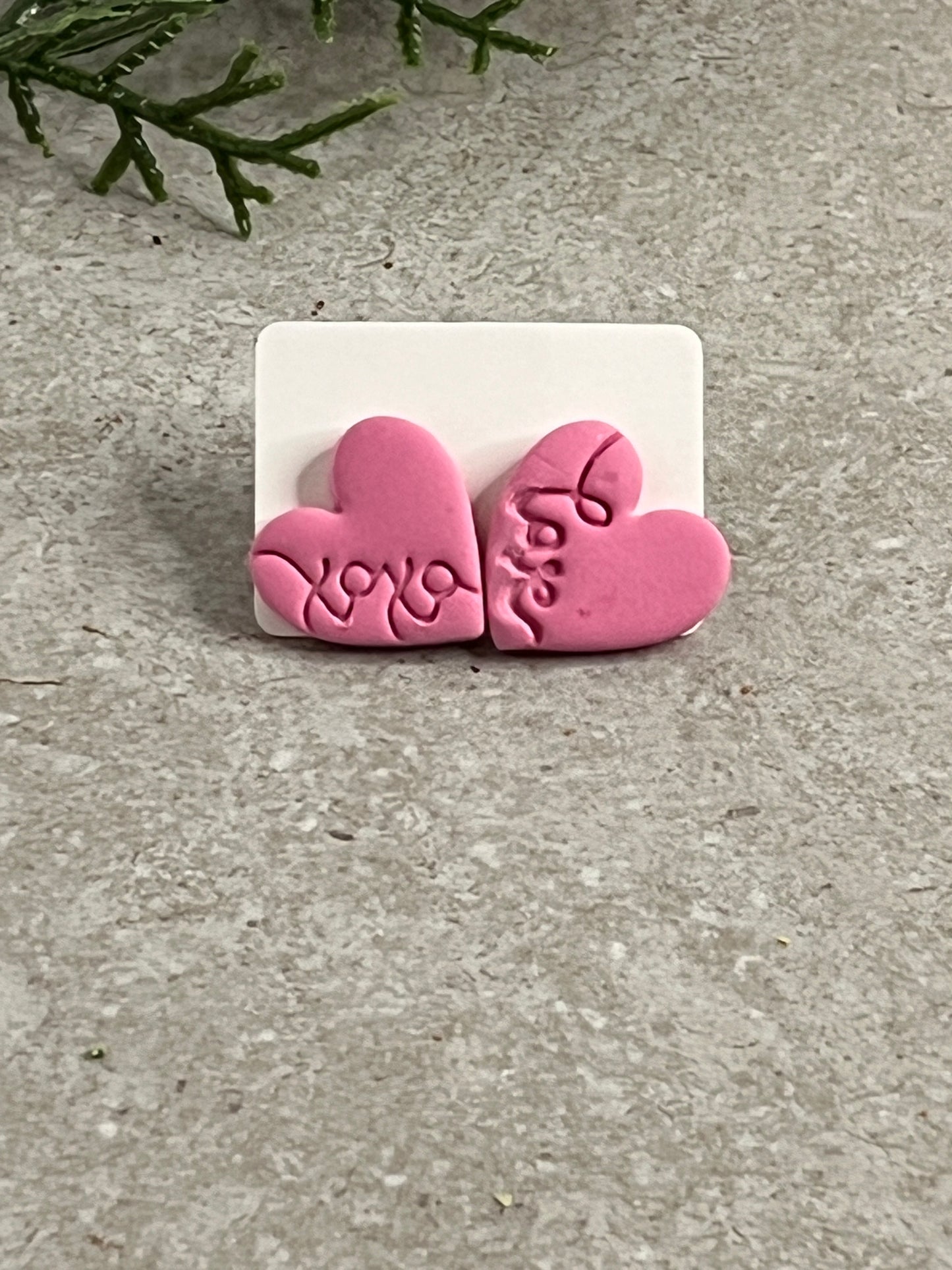 Heart Earrings with Love and XOXO