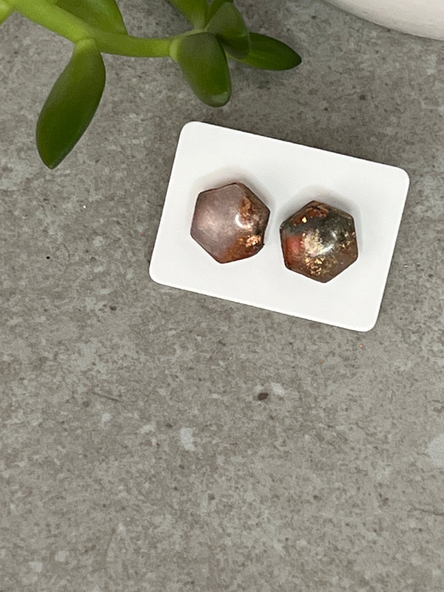 Small Faux Stone Stud Earrings