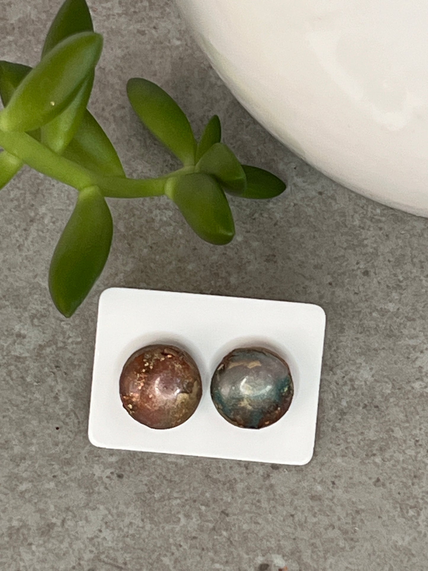 Small Faux Stone Stud Earrings