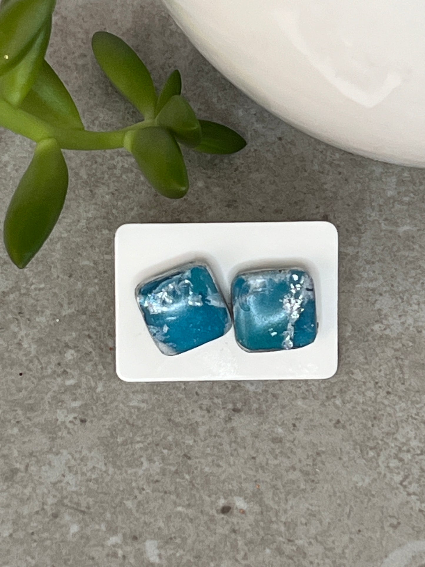 Small Faux Stone Stud Earrings