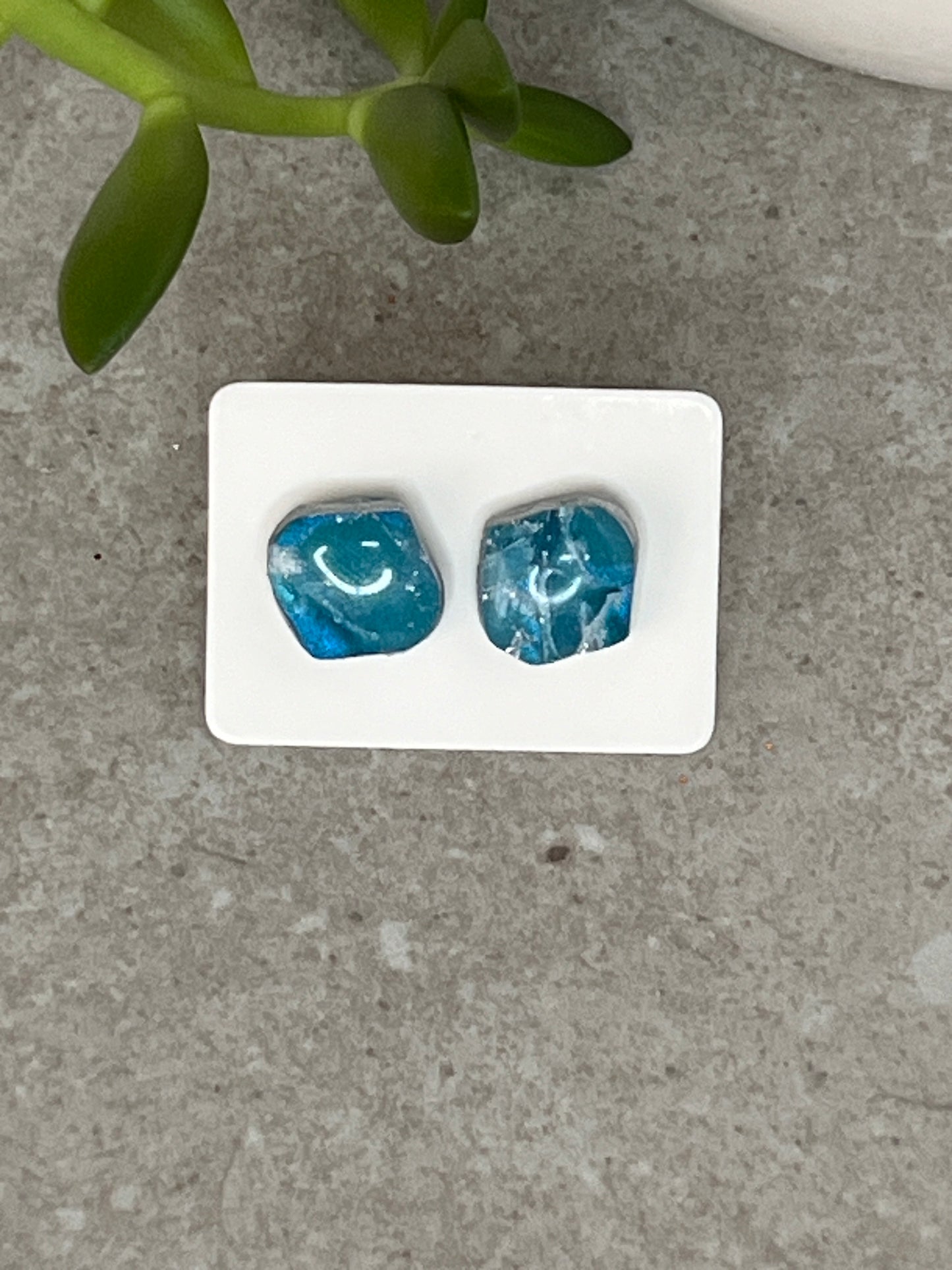 Small Faux Stone Stud Earrings