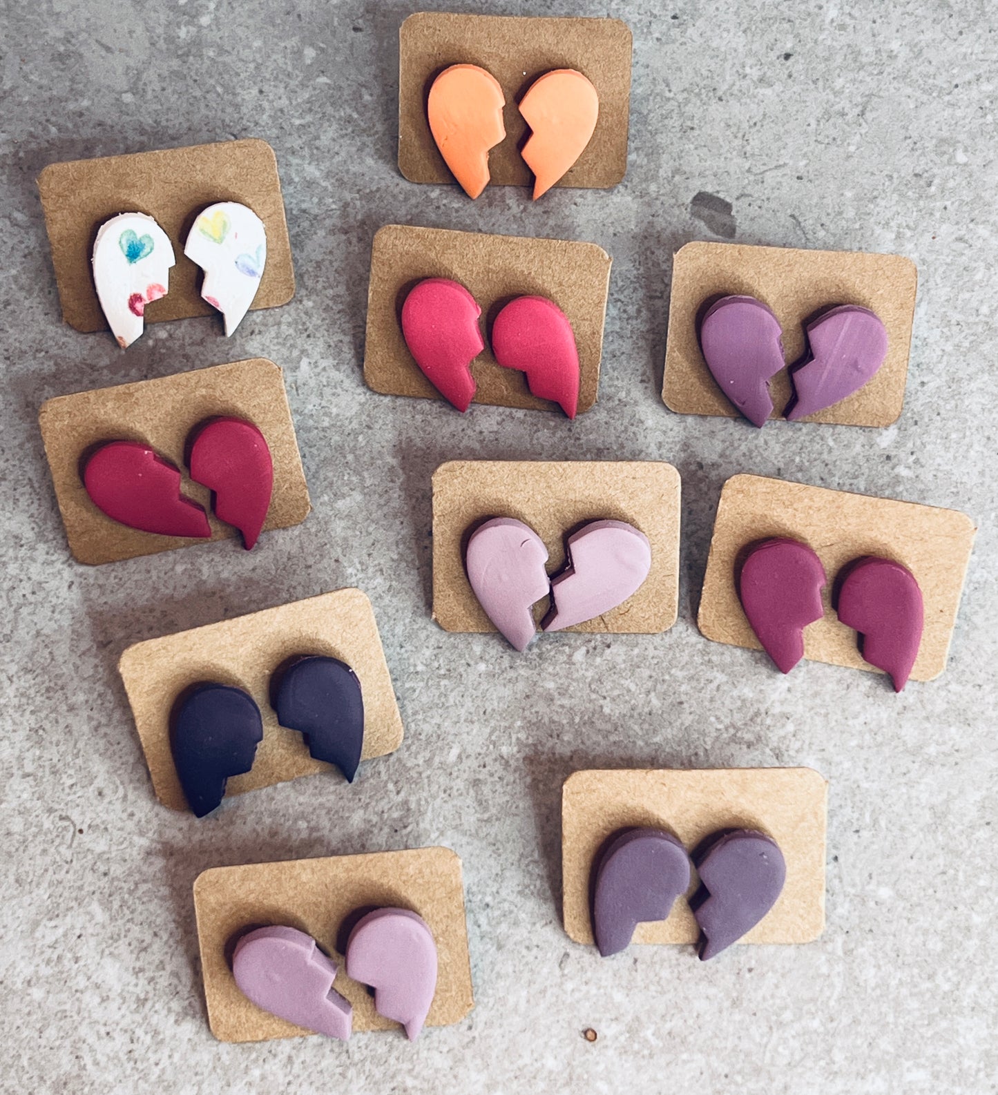 Broken Heart Stud Earrings