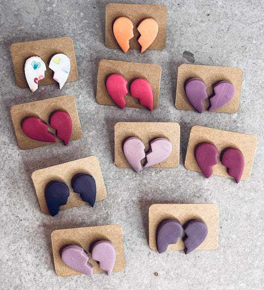 Broken Heart Stud Earrings